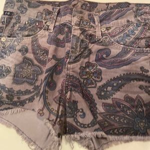 Citizens of humanity paisley corduroy shorts